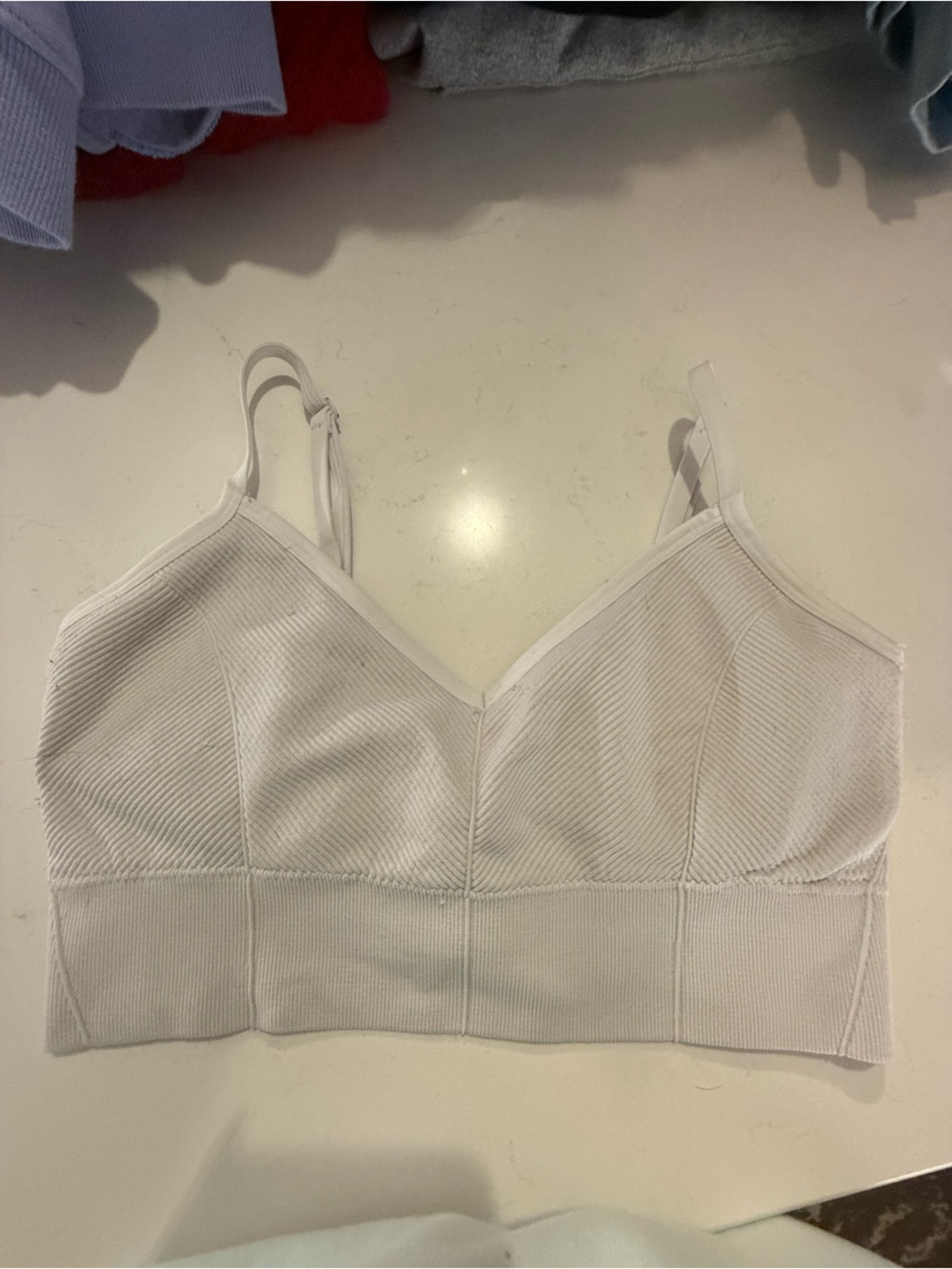 aerie white ribbed bralette